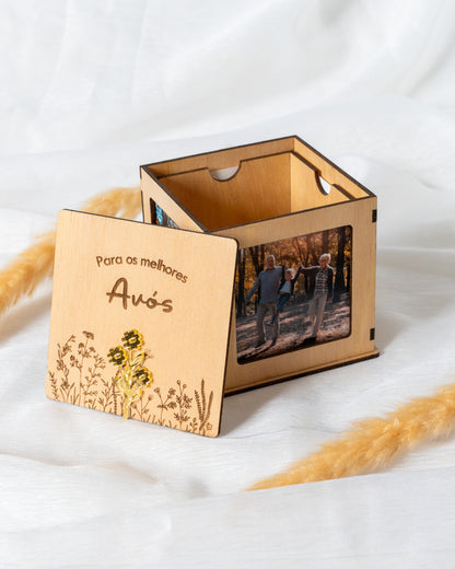 Cubo com fotografias Dia dos Avós