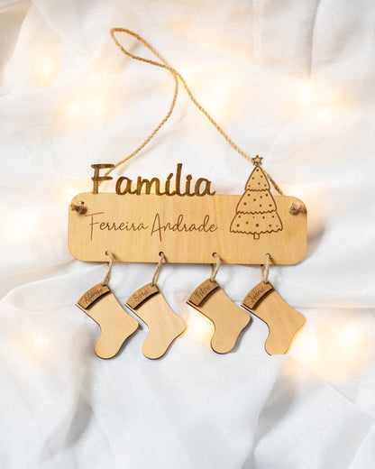 Placa Família com acessórios